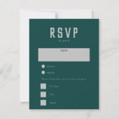 Modern Boho Geometric Arch Green Grey Wedding RSVP Kaartje (Voorkant)