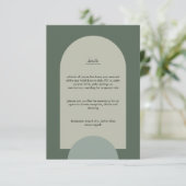Modern Boho Geometric Arch Sage Green Wedding Informatiekaartje (Staand voorkant)