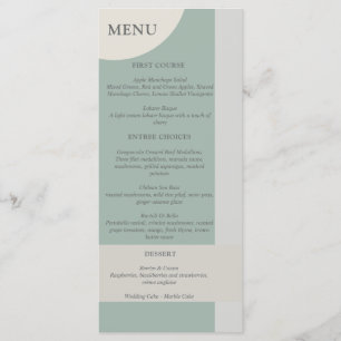 Modern Boho Geometric Green Grey Taupe Menu