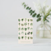 Modern Boho Green Planten Botanische Natuur Visitekaartje (Staand voorkant)