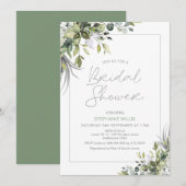 Modern Boho Greenery Foliage Vrijgezellenfeest Kaart (Voorkant / Achterkant)