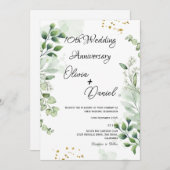 Modern Boho Greenery Wedding Anniversary Kaart (Voorkant / Achterkant)