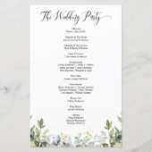 Modern Boho Greenery Wedding Programma (Achterkant)