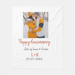 Modern boho happy anniversary naam toevoegen datum fleece deken