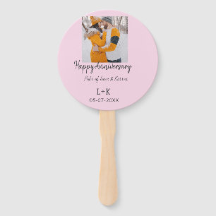Modern boho happy anniversary naam toevoegen datum handwaaier