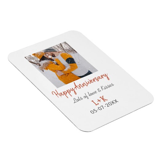 Modern boho happy anniversary naam toevoegen datum magneet (Rechterzijde)