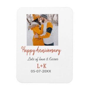 Modern boho happy anniversary naam toevoegen datum magneet