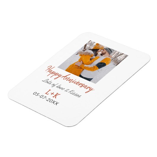 Modern boho happy anniversary naam toevoegen datum magneet (Linkerzijde)