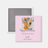 Modern boho happy anniversary naam toevoegen datum magneet (Voorkant / Achterkant)