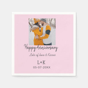 Modern boho happy anniversary naam toevoegen datum servet