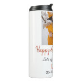 Modern boho happy anniversary naam toevoegen datum thermosbeker (Gedraaid links)