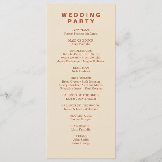 Modern Boho Jewel Earth Tone Program Flyer Programma (Achterkant)