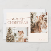 Modern Boho-kerstkaart | Terracotta Holiday Kaart (Voorkant)