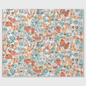 Modern boho Kerstmis Cadeaupapier (Vlak)