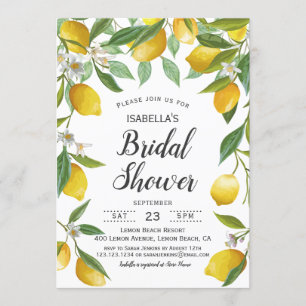 Modern Boho Lemon Summer Bridal Shower Kaart