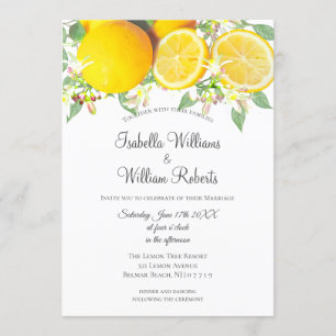 Modern Boho Lemon Summer Wedding Kaart