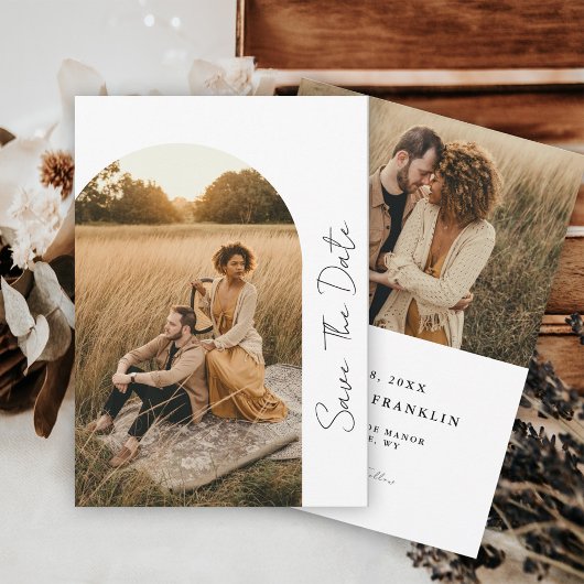 Modern Boho Lijst Weddenschap Neutrale Foto Save t Save The Date