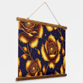 Modern Boho Luxury Gold Roos Collectie Hangend Wandkleed (Gebogen)