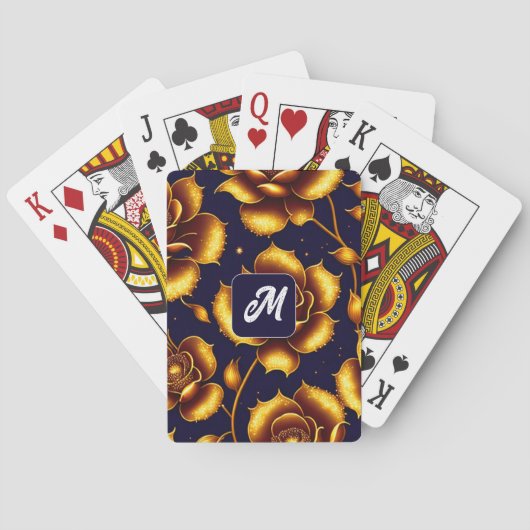 Modern Boho Luxury Gold Roos Collectie Pokerkaarten (Achterkant)