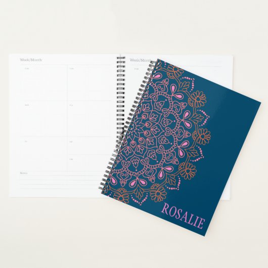 Modern Boho Mandala Medallion in Blauwgroen Gepers Planner (Display)