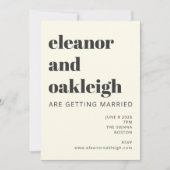 Modern Boho Matisse Botanical Black White Wedding Kaart (Voorkant)