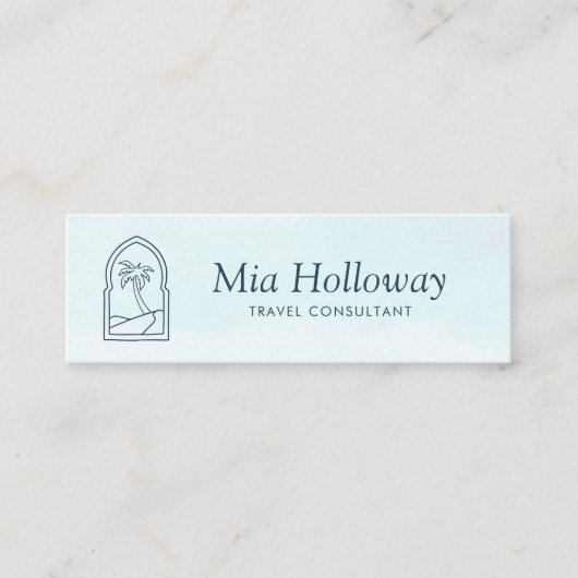 Modern Boho Minimal Palm Tree Business Calling Contactkaartje (Voorkant)