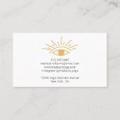 Modern Boho Mystical Yellow Sun en Moon Pattern Visitekaartje (Achterkant)