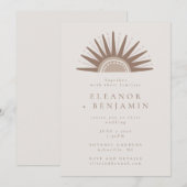 Modern Boho Natuur Sun Shape Taupe Unique Wedding Kaart (Voorkant / Achterkant)