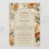 Modern Boho Neutral Rust Beige Sage Floral Program Programma (Voorkant)