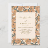 Modern Boho Neutrals Floral Garden Wedding Kaart (Voorkant)