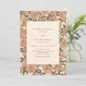 Modern Boho Neutrals Floral Garden Wedding Kaart (Staand voorkant)