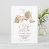 Modern Boho Nursery Mobile Baby shower Invitation Kaart (Staand voorkant)