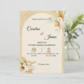 Modern Boho Pampas Grass Arch Wedding Invitation (Debout devant)