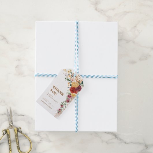 Modern Boho Pampas Grass Flower Greenery Favors Cadeaulabel (Met Touw)