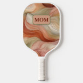 Modern Boho Pickleball Paddle in Rust and Sage (Voorkant)