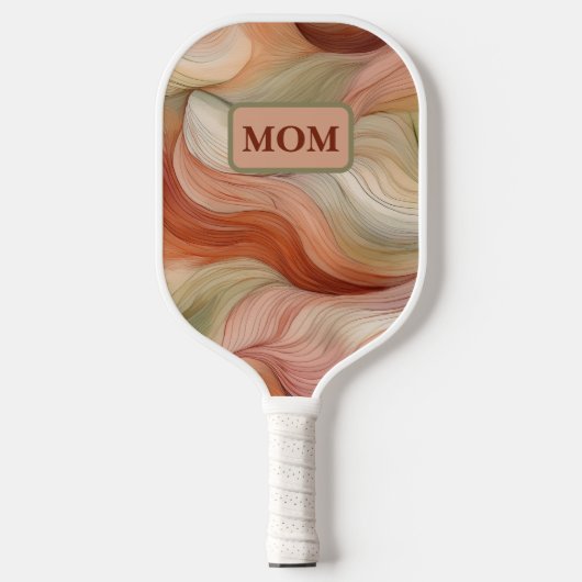 Modern Boho Pickleball Paddle in Rust and Sage (Voorkant)