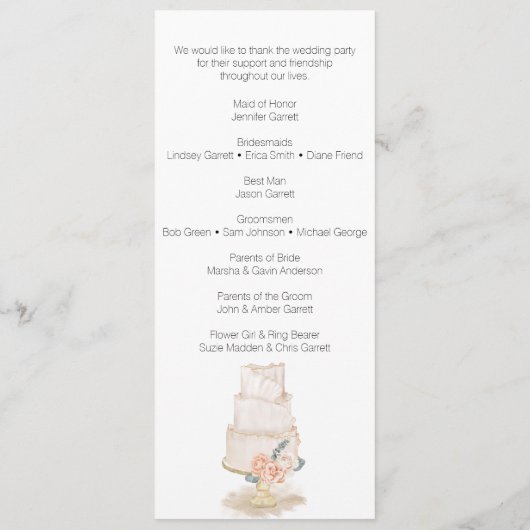 Modern Boho Pink Elegant Bloemen Huwelijk Programm Programma (Achterkant)