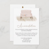 Modern Boho Pink Elegant Floral Wedding Informatiekaartje (Voorkant / Achterkant)