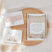 Modern Boho Pink Elegant Floral Wedding Kaart