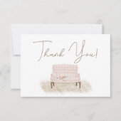 Modern Boho Pink Floral Elegant Bedankkaart (Voorkant)