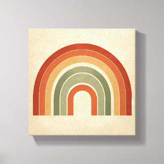 Modern Boho Rainbow Art - Minimalist Terracotta an Canvas Afdruk