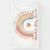 Modern Boho Rainbow Baby shower Welkom Banner - W (Verticaal)