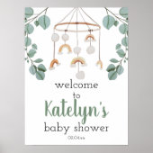 Modern Boho Rainbow Baby shower Welkom Poster (Voorkant)