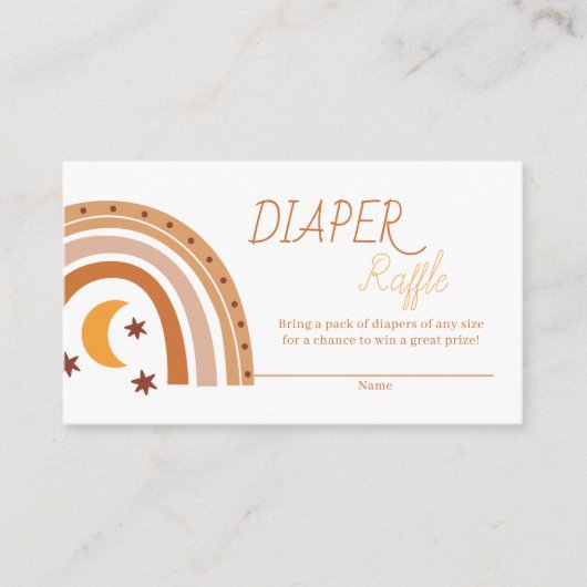 Modern Boho Rainbow Diaper Raffle Informatiekaartje (Voorkant)