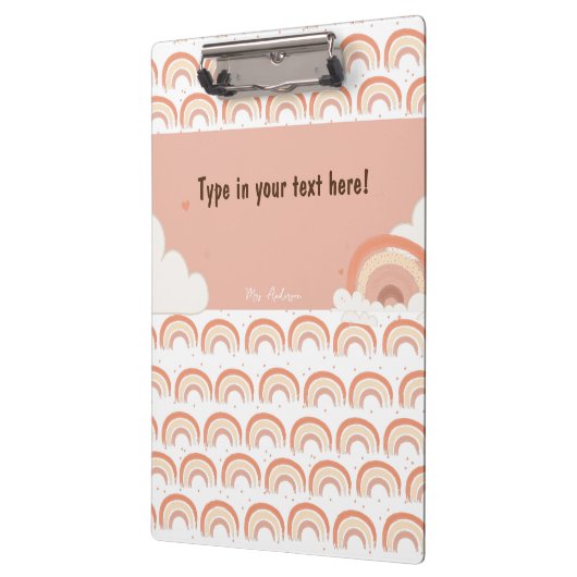 Modern Boho Rainbow gepersonaliseerd Multomap, op Klembord (Links)