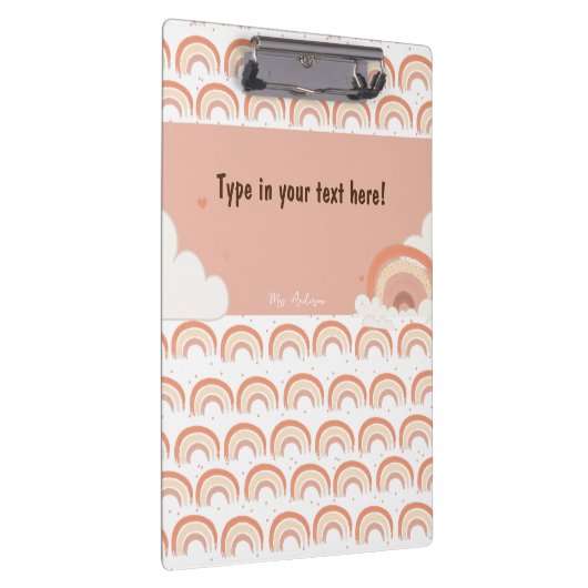 Modern Boho Rainbow gepersonaliseerd Multomap, op Klembord (Rechts)