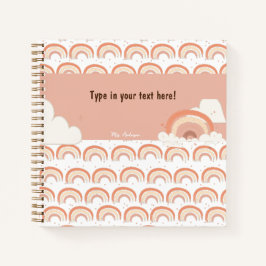 Modern Boho Rainbow gepersonaliseerd Multomap, op  Notitieboek