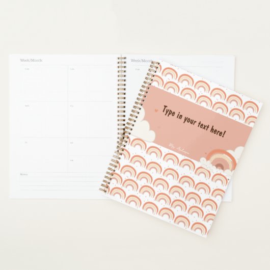 Modern Boho Rainbow gepersonaliseerd Multomap, op  Planner (Display)