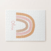 Modern Boho Rainbow Name Puzzle Legpuzzel (Horizontaal)