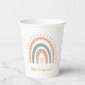 Modern Boho Rainbow Pastel First Birthday Papieren Bekers (Voorkant)